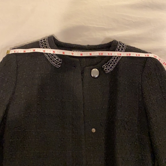 Zara Tweed Front Jacket With Chain Detail - Picture 11 of 12